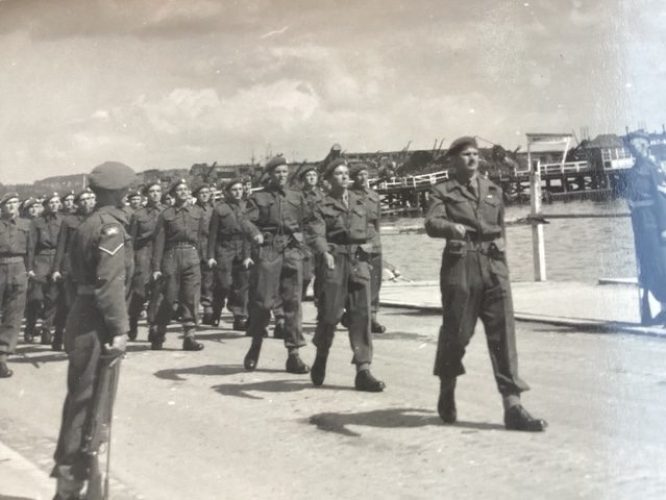 N181 - King's birthday parade Kiel. Head of colums Maj. Cunliffe - Rfn. L.H. Couzens coll.